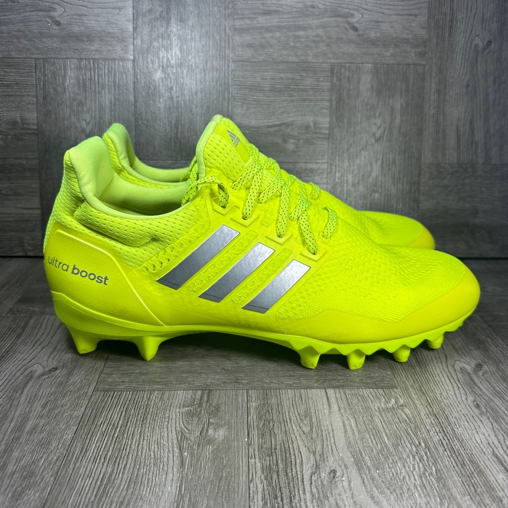 Adidas Ultraboost Cleats Mens 14 Solar Yellow Silver Primeknit NEW JP7413